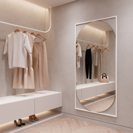 Дизайнерское настенное напольное зеркало GENGLASS Kvaden XL в металлической раме