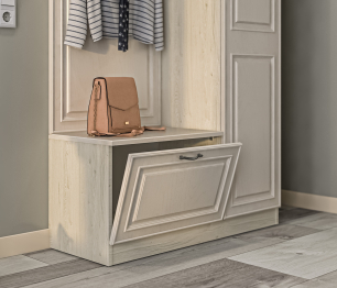 Прихожая Гранд / Ливерпуль СБ-3509 Дуб Приморский Белый/МДФ Классика Светлый