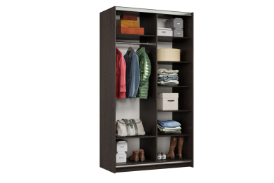 Шкаф-купе Smart 1222 2х дверный (фасады ЛДСП,зеркало) профиль серебро