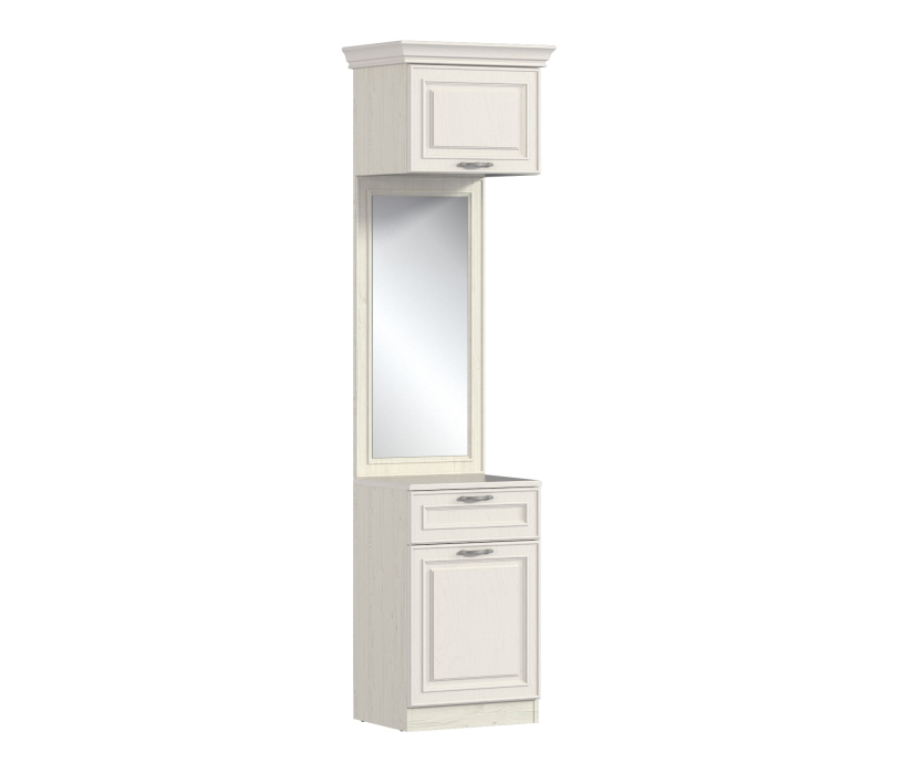 Гранд, Тумба с зеркалом Гранд / Ливерпуль СБ-3508 Дуб Приморский Белый/МДФ Классика Светлый
