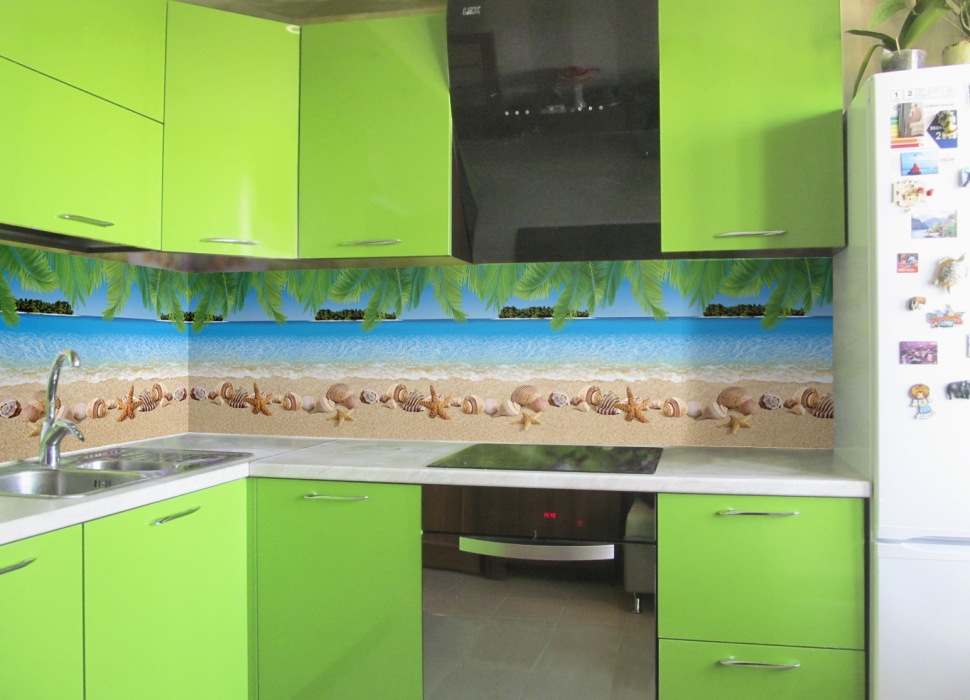 Стеновые панели из АБС-пластика, Кухонный фартук Острова 1000x600x1.5 мм глянец