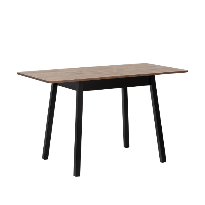 Обеденные столы, Стол раздвижной DAIKO 1Р, металл Черный, Дуб велингтон