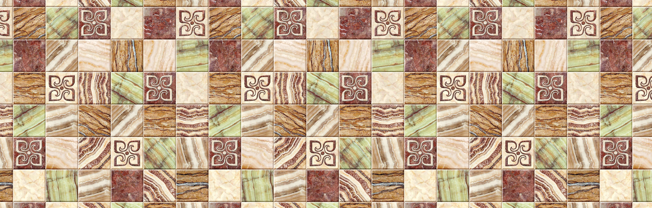 Стеновые панели из АБС-пластика, Кухонный фартук Оникс 2000x600x1.5 мм глянец