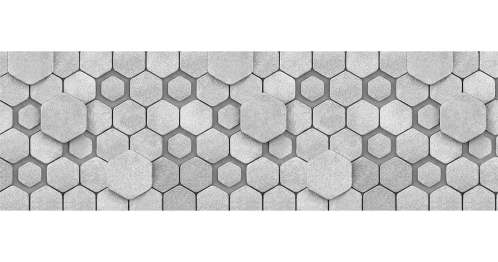 Кухонный фартук Соты 3Dсерый 1000x600x1.5 мм глянец