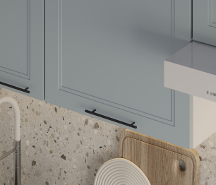 Кухонный гарнитур Регина Белый/МДФ Modern Серый 2,4 м