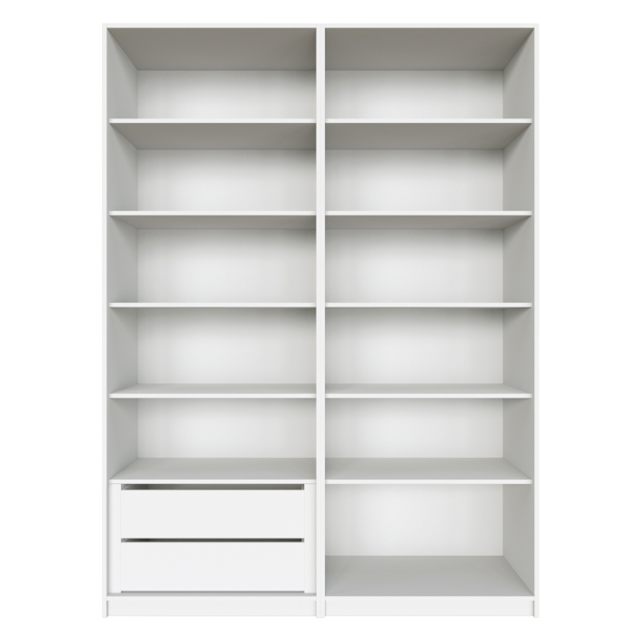 Шкафы распашные, Шкаф распашной Е1 Локер 162х52.5х220 см,с двумя комплектами полок и модулем