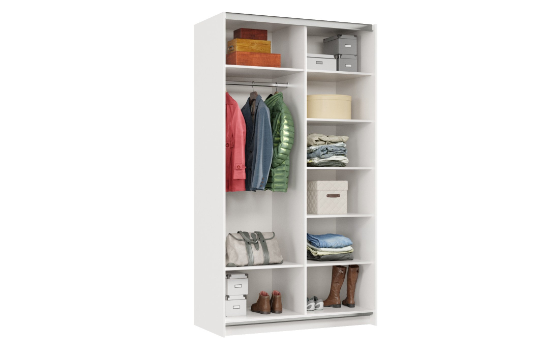 Шкафы-купе 2-х дверные, Шкаф-купе Smart 1224 2х дверный (фасады зеркало) профиль серебро