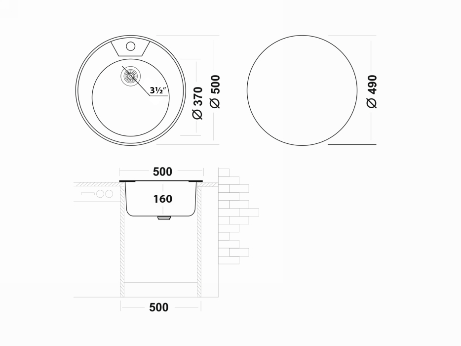 Кухонные мойки, Мойка Юкинокс Фаворит FAD500 -GT6K 0C