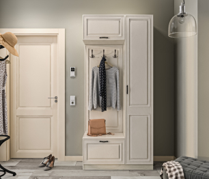 Прихожая Гранд / Ливерпуль СБ-3509 Дуб Приморский Белый/МДФ Классика Светлый