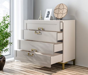 Комод Ассоль СБ-3434 Кашемир серый/МДФ Кашемир