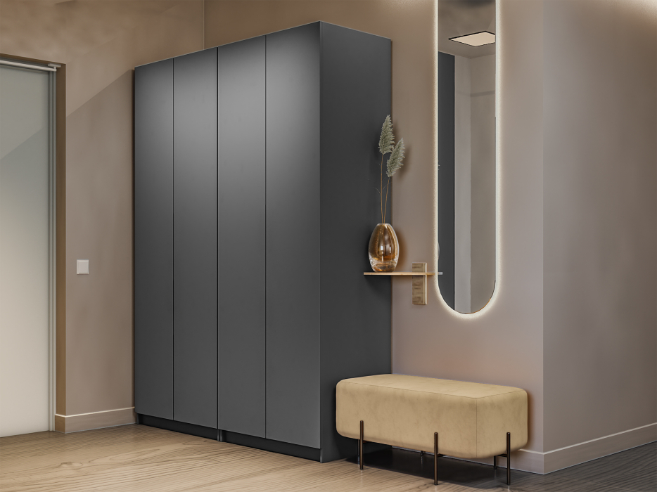 Шкафы распашные, Шкаф распашной Е1 Локер 162х52.5х220 см,с двумя комплектами полок и двумя модулями