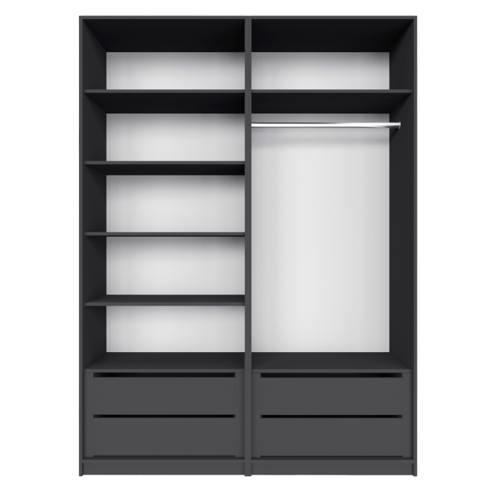 Шкафы распашные, Шкаф распашной Е1 Локер 162х52.5х220 см,с полками и двумя модулями