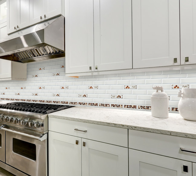 Стеновые панели из АБС-пластика, Кухонный фартук Керамика 2000x600x1.5 мм глянец