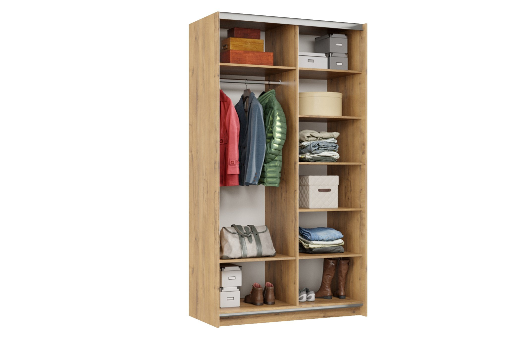 Шкафы-купе 2-х дверные, Шкаф-купе Smart 1224 2х дверный (фасады ЛДСП) профиль серебро