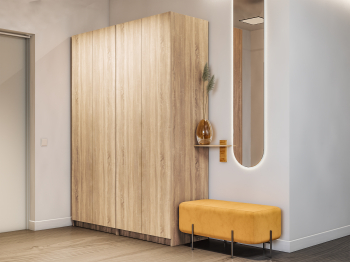 Шкаф распашной Е1 Локер 162х52.5х220 см,с двумя комплектами полок и двумя модулями