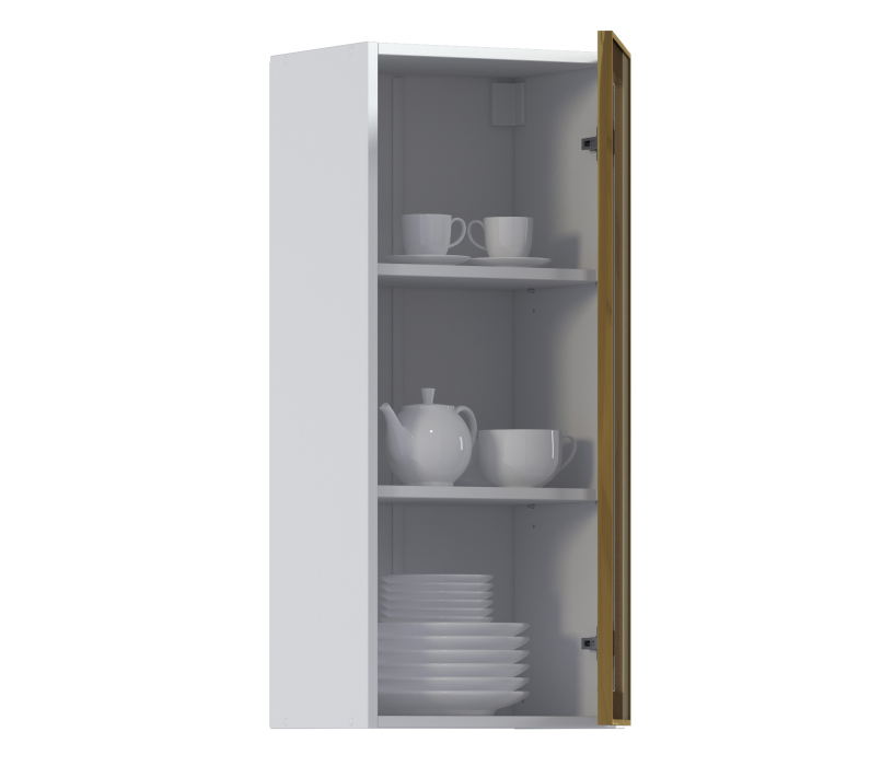 Навесные, Навесной шкаф Регина РП-140 (Белый/Витрина Золото)