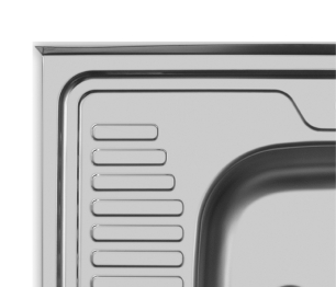 Мойка накладная 60*60 Правая в комплекте с сифоном и крепежом