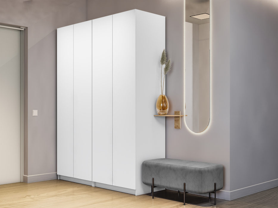 Шкафы распашные, Шкаф распашной Е1 Локер 162х52.5х220 см,с двумя комплектами полок и модулем