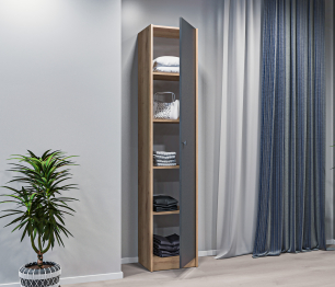 Шкаф-пенал Сидней СБ-2684 Дуб дикий/Диамант серый