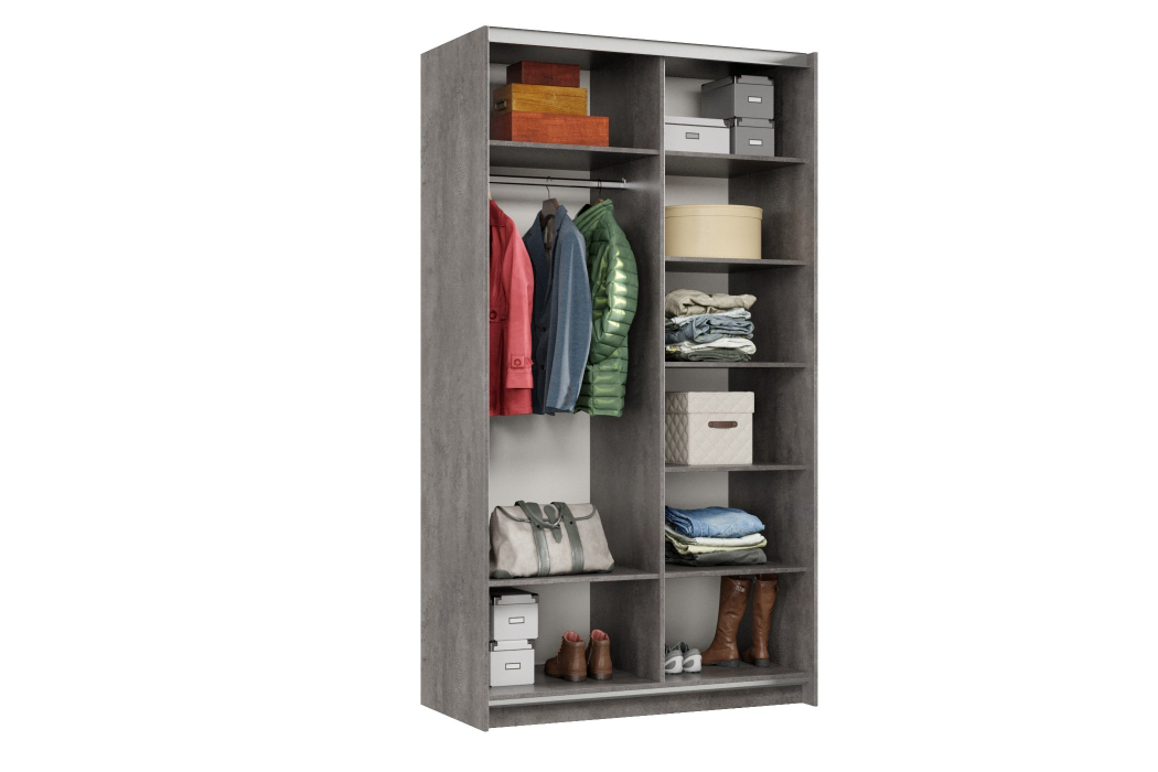 Шкафы-купе 2-х дверные, Шкаф-купе Smart 1224 2х дверный (фасады ЛДСП) профиль серебро