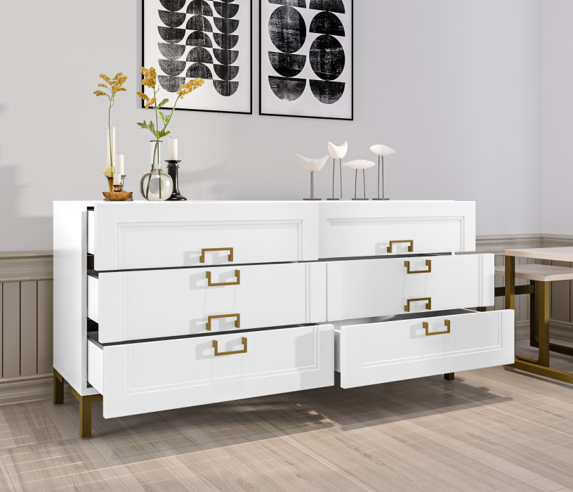 Комоды, Комод Ассоль СБ-3435 Белый/МДФ Белый