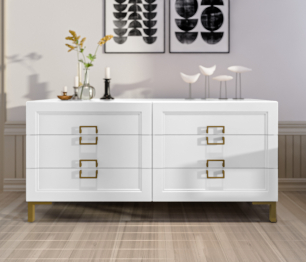 Комод Ассоль СБ-3435 Белый/МДФ Белый