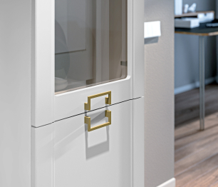 Шкаф-витрина Ассоль СБ-3429 Белый/МДФ Белый