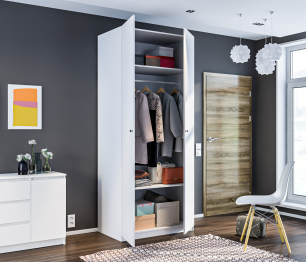 Шкаф 2х дверный Макс 1000 Белый