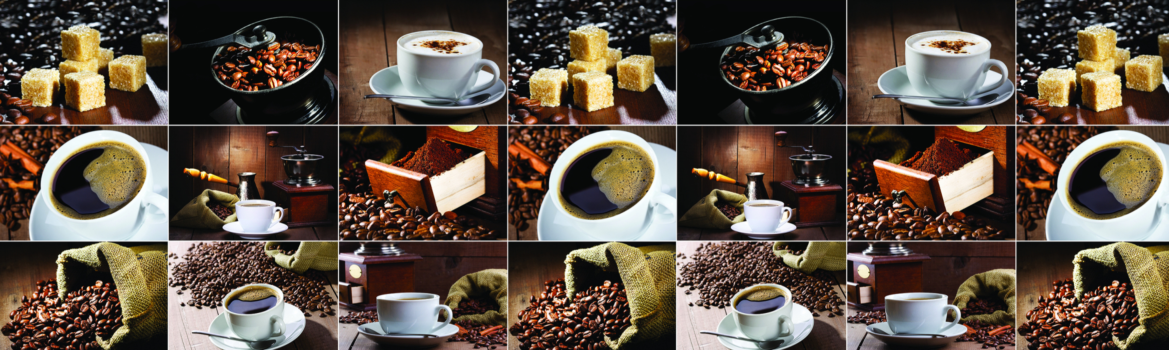 Стеновые панели из АБС-пластика, Кухонный фартук Кофе 3000x600x1.5 мм глянец