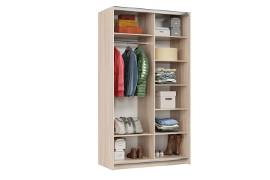 Шкаф-купе Smart 1224 2х дверный (фасады зеркало) профиль серебро