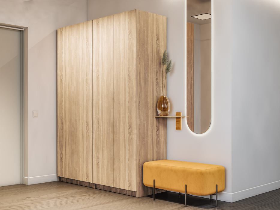 Шкафы распашные, Шкаф распашной Е1 Локер 162х52.5х220 см,с полками и двумя модулями