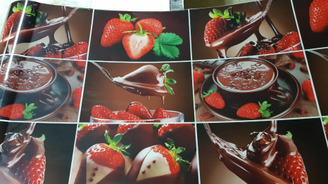 Кухонный фартук Клубника в шоколаде 3000x600x1.5 мм глянец