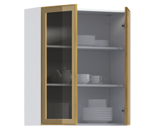 Навесной шкаф Регина РП-180 (Белый/Витрина Золото)