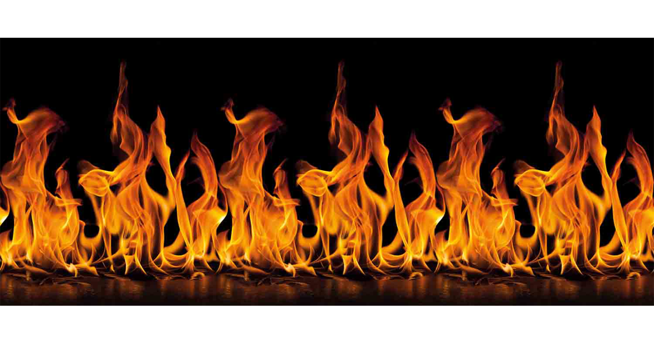 Стеновые панели из АБС-пластика, Кухонный фартук Огонь 3000x600x1.5 мм глянец