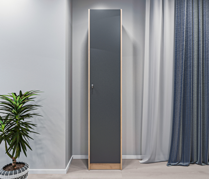 Шкафы в прихожую, Шкаф-пенал Сидней СБ-2684 Дуб дикий/Диамант серый