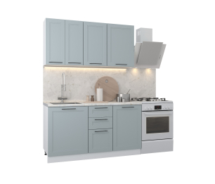 Кухонный гарнитур Регина Белый/МДФ Modern Серый 1,5 м